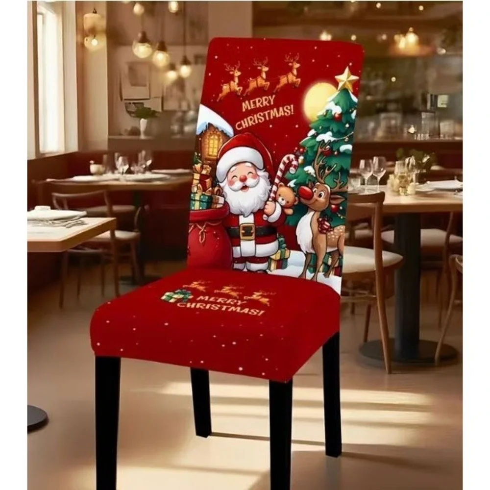 Set of 6 Stretch Christmas Chair Covers